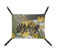 Honey Bee Pet Hammock for Cats & Dogs, Soft Breathable Canvas Hanging Hammock with Adjustable Straps, Comfortable & Durable Hanging Bed for Small to Medium Pets