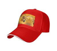 Honey-Bee Pint Trucker Hat Baseball Cap, Baseball Cap Adjustable Sun Hat Golf Hats, Adjustable Classic Cap Red