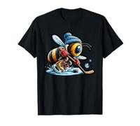 Honey Bee Playing Ice Hockey Sports Lover T-Shirt