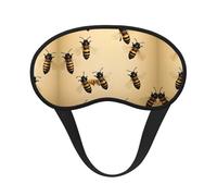 Honey Bee Print Blackout Sleep Mask, with Adjustable Strap for Travel, Night Work, Nap, Office