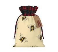 Honey Bee Print Gift Decor Bags Drawstring Pouches Eco-Friendly Anniversaries Present Packaging