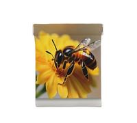 Honey Bee Print Leather Coin Purse, Small Change Pouch Wallet,Squeeze Coin Purse Pouch For Men Women, Honey Bee And Flower, One Size, Fashion