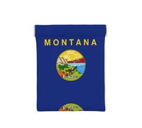 Honey Bee Print Leather Coin Purse, Small Change Pouch Wallet,Squeeze Coin Purse Pouch For Men Women, Montana State Flag, One Size, Fashion