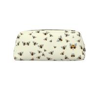 Honey Bee Print Pencil Bag Multi-Purpose Storage for School, Office, and Travel