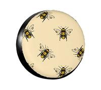 Honey Bee Print Superior Tire Protector â€“ Full Suite Design Wheel Cover, Ultra-Strong Waterproof & Sun-Proof Polyester Tire Shield