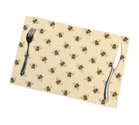 Honey Bee Print Table Mat Insulated Placemat Durable Family And Banquet Table Decoration