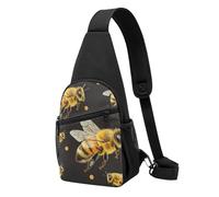 Honey bee Printed Chest Bag Sling Bag for Men Women, Outdoor Crossbody Fanny Packs Hiking Chest Packs Sport Daypacks