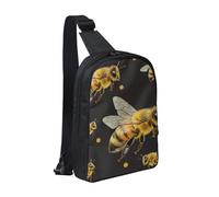 Honey bee Printed Chest Bag Sling Bag for Men Women, Waterproof Crossbody Backpack Men Bag for Runner Workout Hiking Cycling Travel