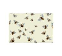 honey bee Printed Linen Placemats 4 PCS Set - Double Layer Heat Resistant Non-Slip Place Mats for Dining Room, Kitchen Table Decor, Indoor Outdoor, Housewarming Gift