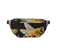Honey bee Printed Waist Bag Adjustable Bum Bag Lightweight Travel Waist Fanny Pack Belt for Walking Cycling Hiking Travel