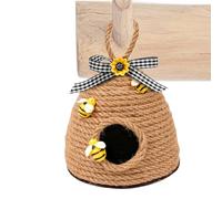 Honey Bee Rope Ornament, Tiered Tray Bee Decoration, Cute Aesthetic Hive Accessory with Sturdy Build, Seasonal Table Decor for Kitchen Bedroom Farmhouse Spring Summer Design, Hive Decor for Office