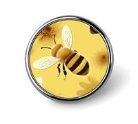 Honey Bee Round Badge Pin Funny 1 Inch Button Brooch Lapel Pins Fashion Hat Shirt Pin Tie Tack Pinback Buttons Badge Party Supplies Decor Badges For Clothing Coat Hat Dress For Men Women