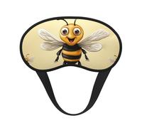 Honey Bee Sleep Mask for Side Sleeper Eye Mask for Sleeping Light Blocking Soft Breathable Sleep Eye Mask for Women Men Adjustable Elastic Strap Travel Nap Blackout Eye Shade Cover