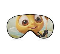 Honey Bee Sleep Mask for Women Men, Breathable Soft Sleeping Mask Adjustable Eye Cover Light Blocking Eye Masks for Travel, Home, Office, Nap, Flights