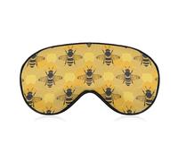 Honey Bee Sleep Mask Soft Blackout Eye Mask Eye Shade Cover with Adjustable Strap for Men Women