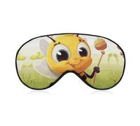 Honey Bee Sleep Mask Soft Comfortable Eye Mask with Adjustable Strap Eye Cover Eye Shade for Men Women Work Travel