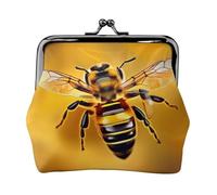 honey-bee small wallets woman,wallets for women,coin purse for women,small womens wallet,with zipper and kiss lock, Black, One Size, Art Deco