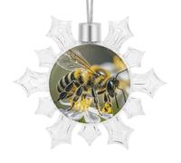 Honey Bee Snowflake Ornaments Christmas Hanging Snowflake Decorations Christmas Snowflakes Decorations Supplies for Party Decorations Holiday New Year Decor