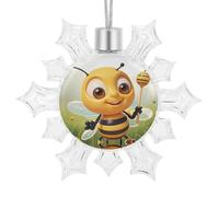 Honey Bee Snowflake Ornaments Christmas Hanging Snowflake Decorations Christmas Snowflakes Decorations Supplies for Party Decorations Holiday New Year Decor