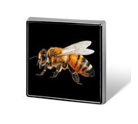 Honey Bee Square Metal Badges Decorative Brooches