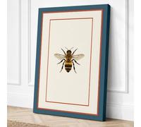 Honey Bee Study Botanical Canvas Wall Art Print 24x16 Inch (61 x 41 cm)