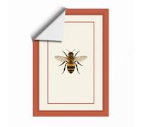 Honey Bee Study Botanical Unframed Wall Art Print A4 (29.7×21cm), Wall Decor for Living Room, Bedroom, Office & Home, Art Gift