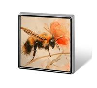 Honey Bee Watercolor Custom Lapel Pins Square Brooch Tie Suit Dress Accessories for Men Women Wedding Birthday