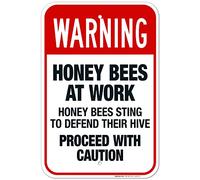 Honey Bees at Work Honey Bees Sting to Defend Their Hive Proceed Warning Metal Sign 8X12 Inch
