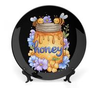 Honey Bees Bone China Decorative Plates Wall Table Crafts Display Decor for Home Office