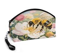 Honey Bees Collecting Honey Makeup Bag Toiletry Bag Cosmetic Organizer