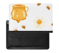 Honey Bees Daisy Flowers Passport Holder Cover Wallet Slim Passport Protector Card Holder Travel Accessories