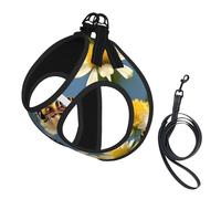 Honey Bees Flowers Print Reflective No Choke Pet Vest Harness,Adjustable Soft Padded Dog Harness With Easy Control Handle