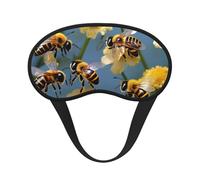 Honey Bees Flowers Print Sleep Mask for Side Sleepers Cute Blackout Eye Mask Shades Cover for Home or Travel