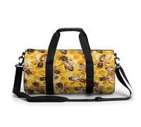 Honey Bees Hive Funny Large Gym Bag Novelty Lightweight Sports Duffel Bags Travel Tote Luggage Handbags 17.5 * 9 * 9 Inches