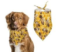 Honey Bees Hive Printed Dog Bandanas Funny Pets Triangle Scarf Puppies Handkerchief for Small Medium Large Dogs Cats Pet