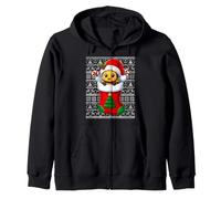 Honey Bees in Christmas Socks Cute Animal Holiday Ugly Xmas Zip Hoodie