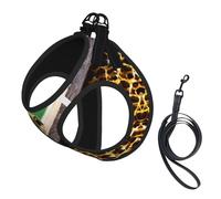 Honey Bees print Dog Harness and Leash Set, Reflective Adjustable Puppy Vest for Small Medium Large Dogs, Cats