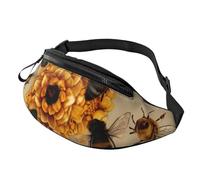 Honey Bees Printed Personalized Waist Bag, Lightweight and Versatile Crossbody Bag for Everyday and Outdoor Adventures