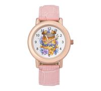 Honey Bees Women’s Watch Quartz Wristwatch Analog with Leather Strap for Office