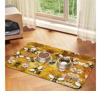 Honey Beesprint Pet Absorbent Leather Tablecloth,Wipe Clean Quick Dry,Food Mat For Small Animals