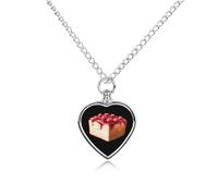 Honey Bread Brick Toast Cute Pet Urn Necklace Cremation Jewelry for Ashes Heart-shaped Pendants for Dog Cat Lover