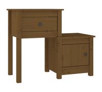 (Honey brown, 1) vidaXL 1/2x Solid Wood Pine Bedside Cabinet End Table Cabinet Multi Colours
