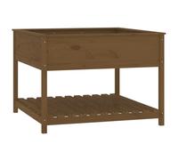 (honey brown, 111.5 x 111.5 x 81 cm) vidaXL Solid Wood Pine Planter with Shelf Plant Raised Bed Multi Colours/Sizes