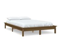 Vidaxl Bed Frame Honey Brown 140X190 Cm Solid Wood Pine, Brown