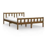 (honey brown, 150 x 200 cm) vidaXL Bed Frame Home Wooden Bedroom Bedstead Platform Bed Base Solid Wood
