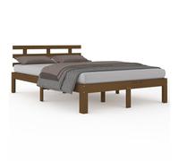 (honey brown, 150 x 200 cm) vidaXL Bed Frame Home Wooden Bedroom Bedstead Platform Bed Base Solid Wood
