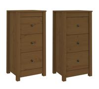 vidaXL Sideboards 2 pcs Honey Brown 40x35x80 cm Solid Wood Pine