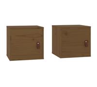 vidaXL Wall Cabinets 2 pcs Honey Brown 31.5x30x30 cm Solid Wood Pine UK NEW