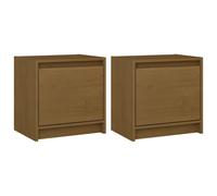 (honey brown, 2) vidaXL 1/2x Solid Pinewood Bedside Cabinet Bedroom Bedside Table Multi Colours