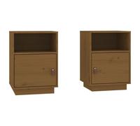 vidaXL Bedside Cabinets 2 Pcs Honey Brown 40x34x55 cm Solid Wood Pine, Brown